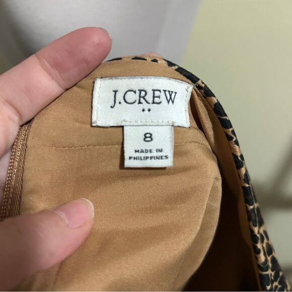J. Crew Cheetah Leopard Print Pencil Skirt - Size 8 - Picture 8 of 9